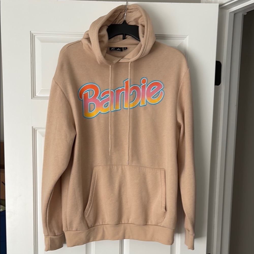 Barbie Tan Hoodie with Vibrant Graphic